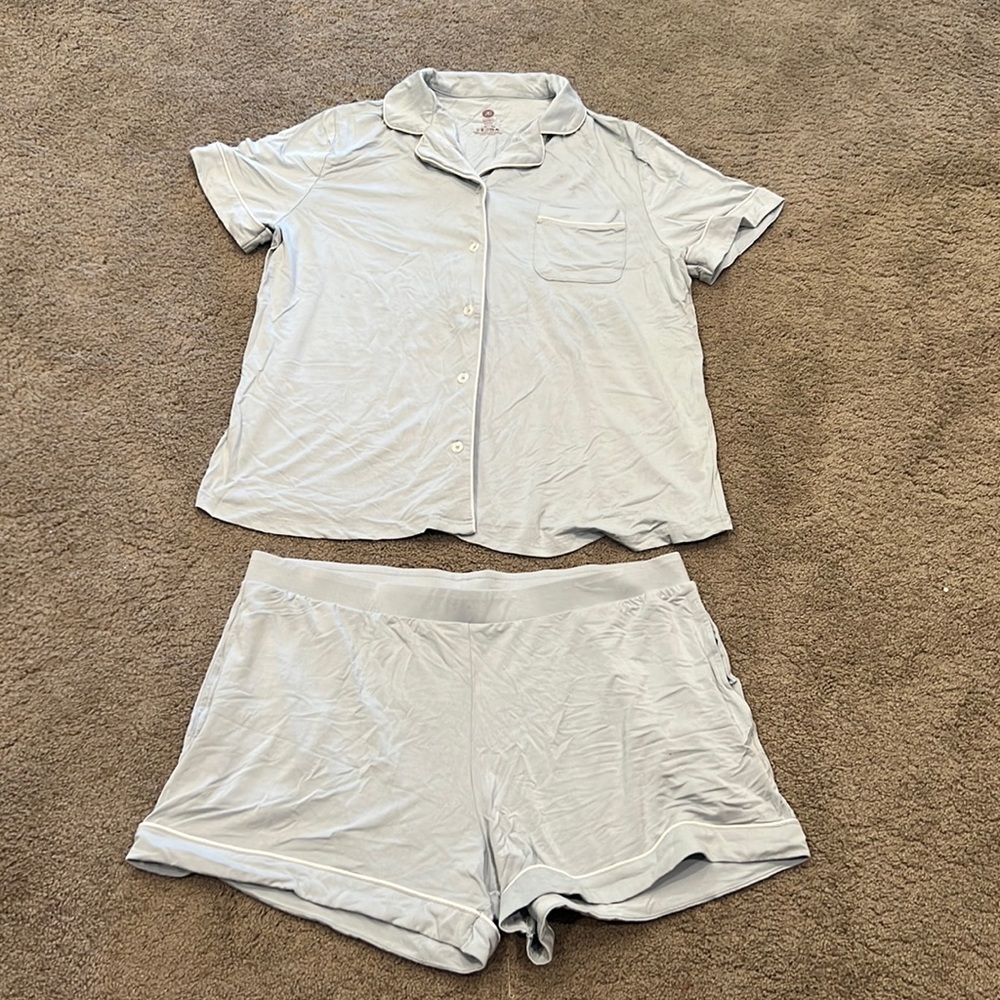 Kindred Bravely Light Blue Short Sleeve Pajama Set